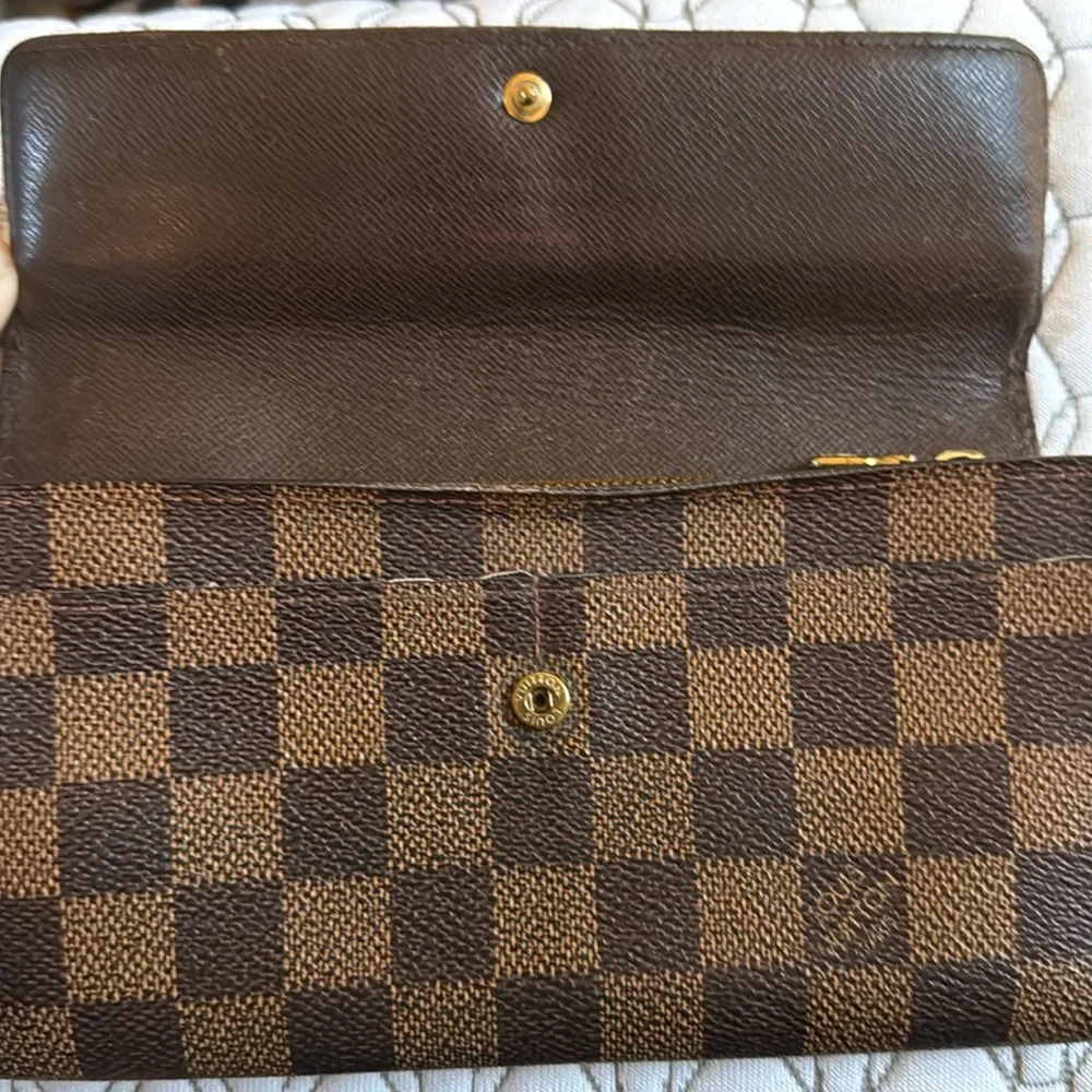 Authentic LOUIS VUITTON Damier Ebene Portefeuille Long Wallet